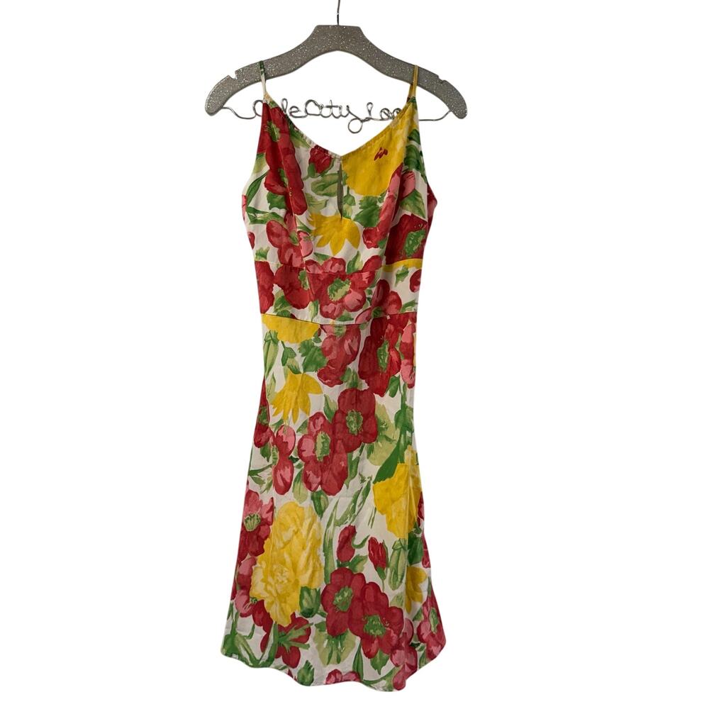 Ann Taylor Loft Silk Floral Dress 0 Strappy Vintage Dainty